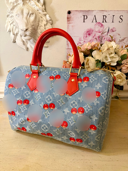 Denim Cherry Bag