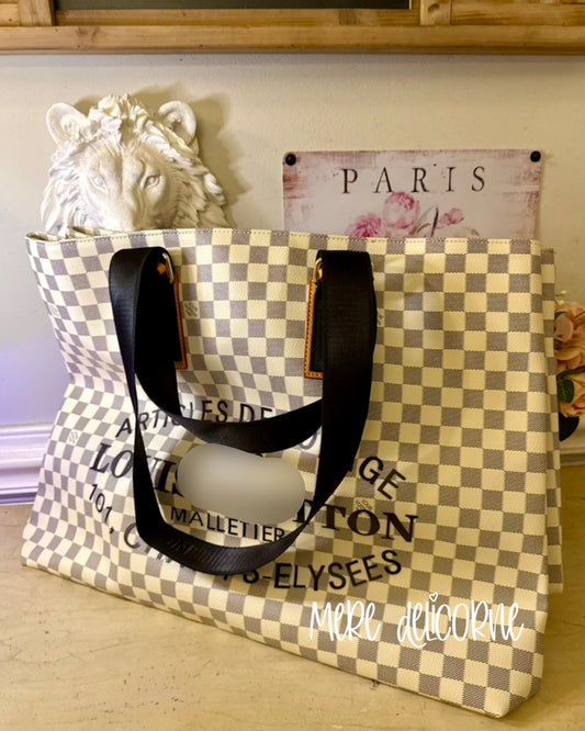 Large Checkered Tote