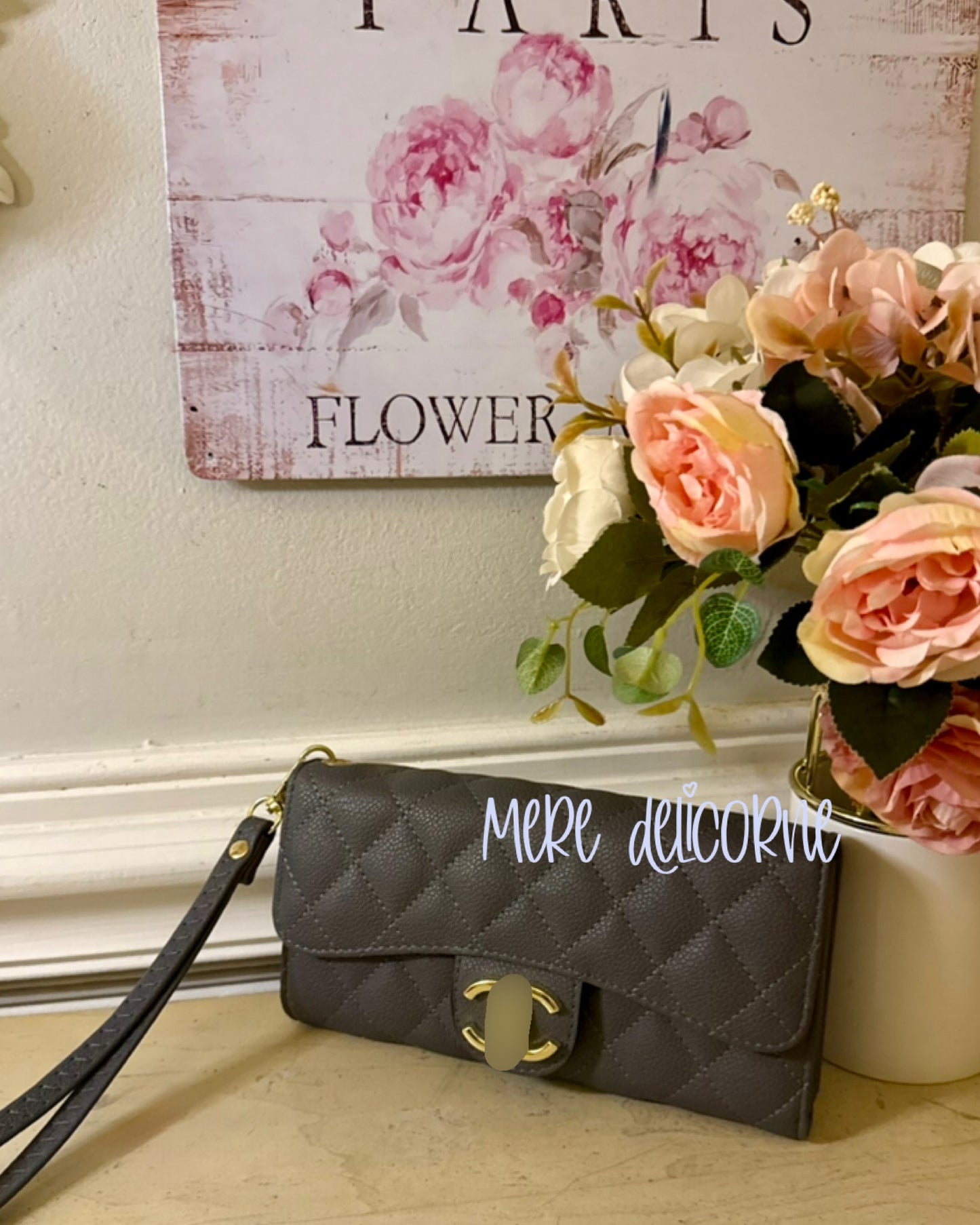 Quilted Leather Wristlet