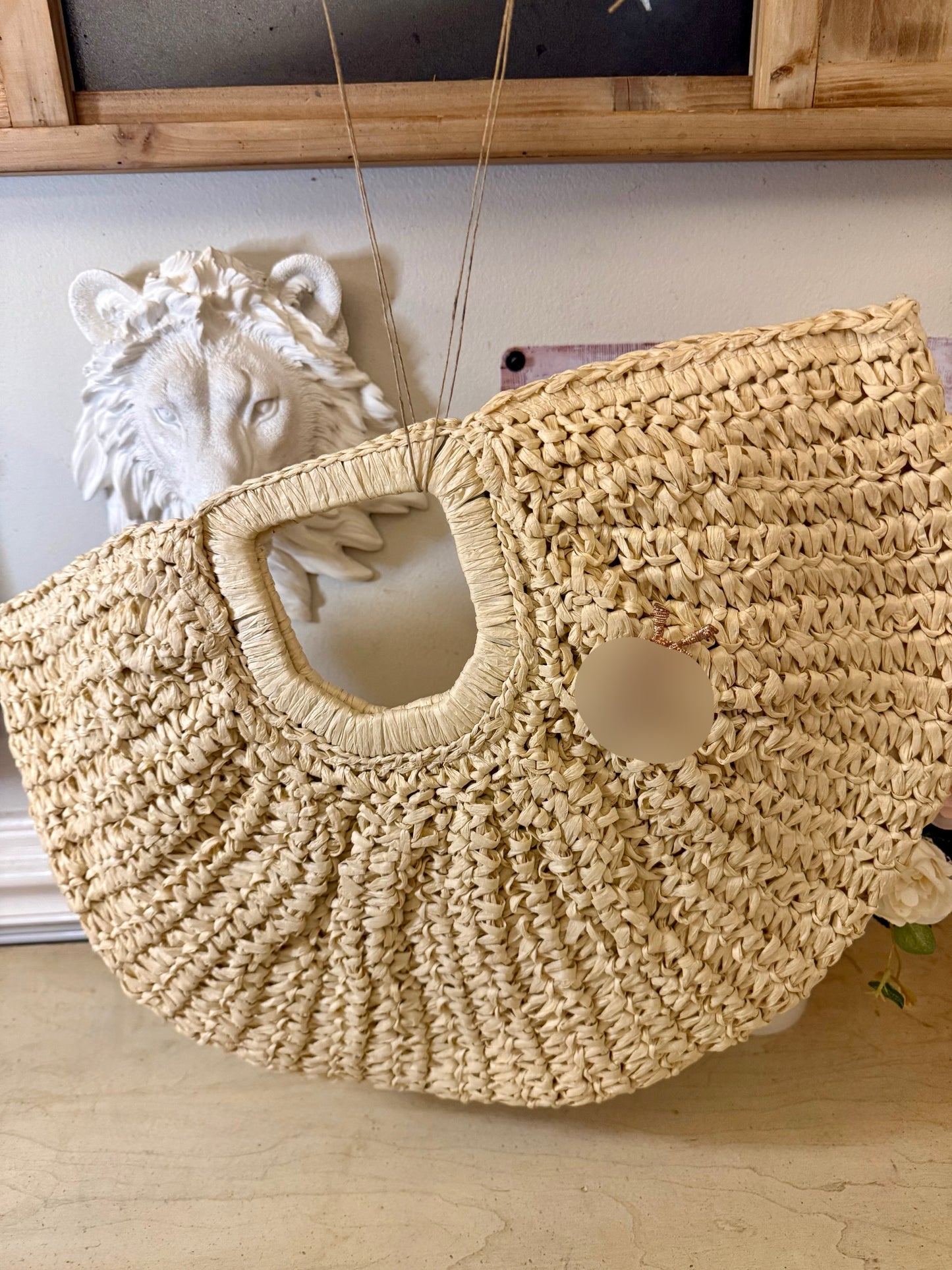 Straw Fan Tote
