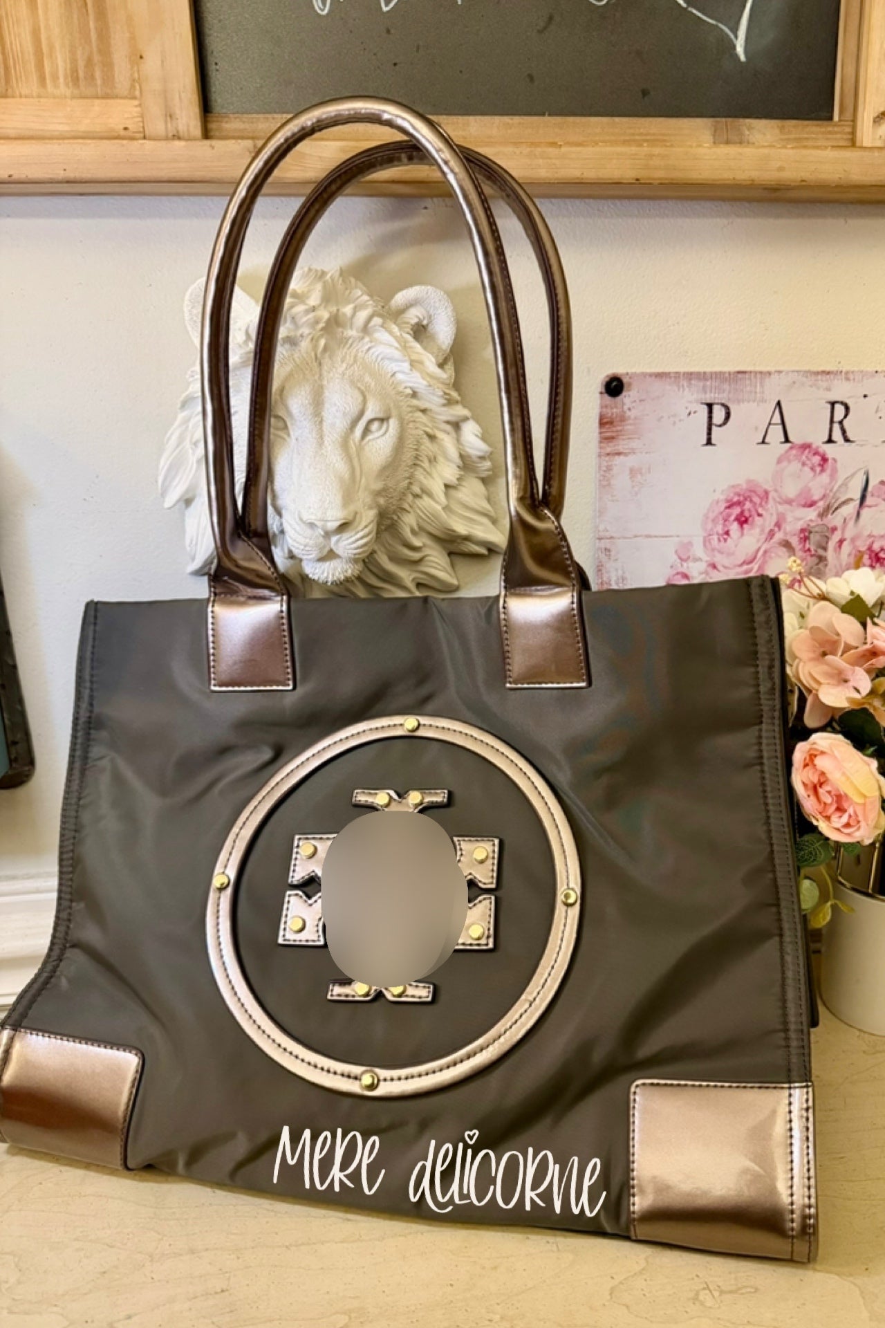Large Canvas and Leather Tote