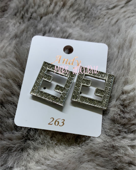 Silver Bling Stud Earrings