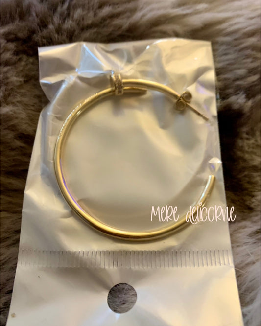 Gold Nail Hoops