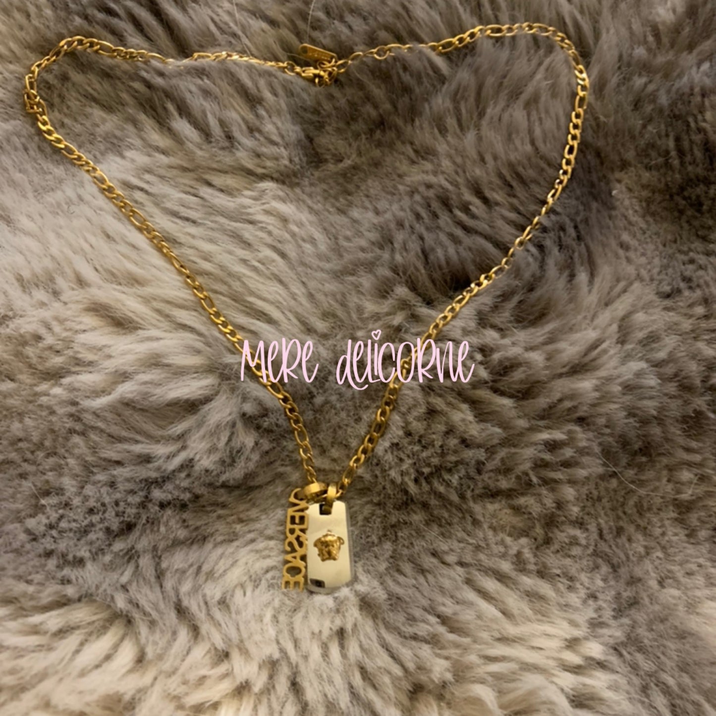 Gold Dog Tag Necklace