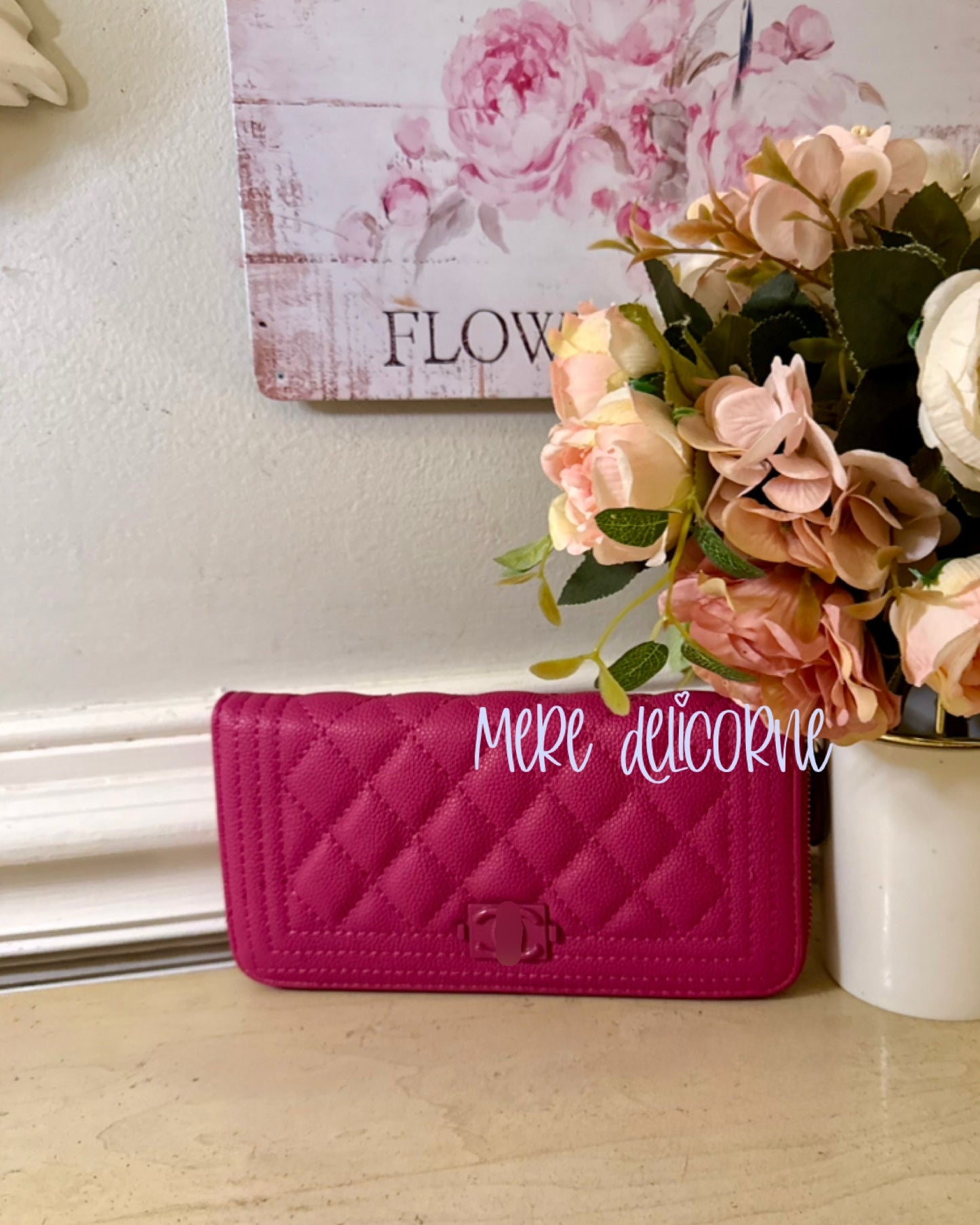 Hot Pink Quilted Wallet